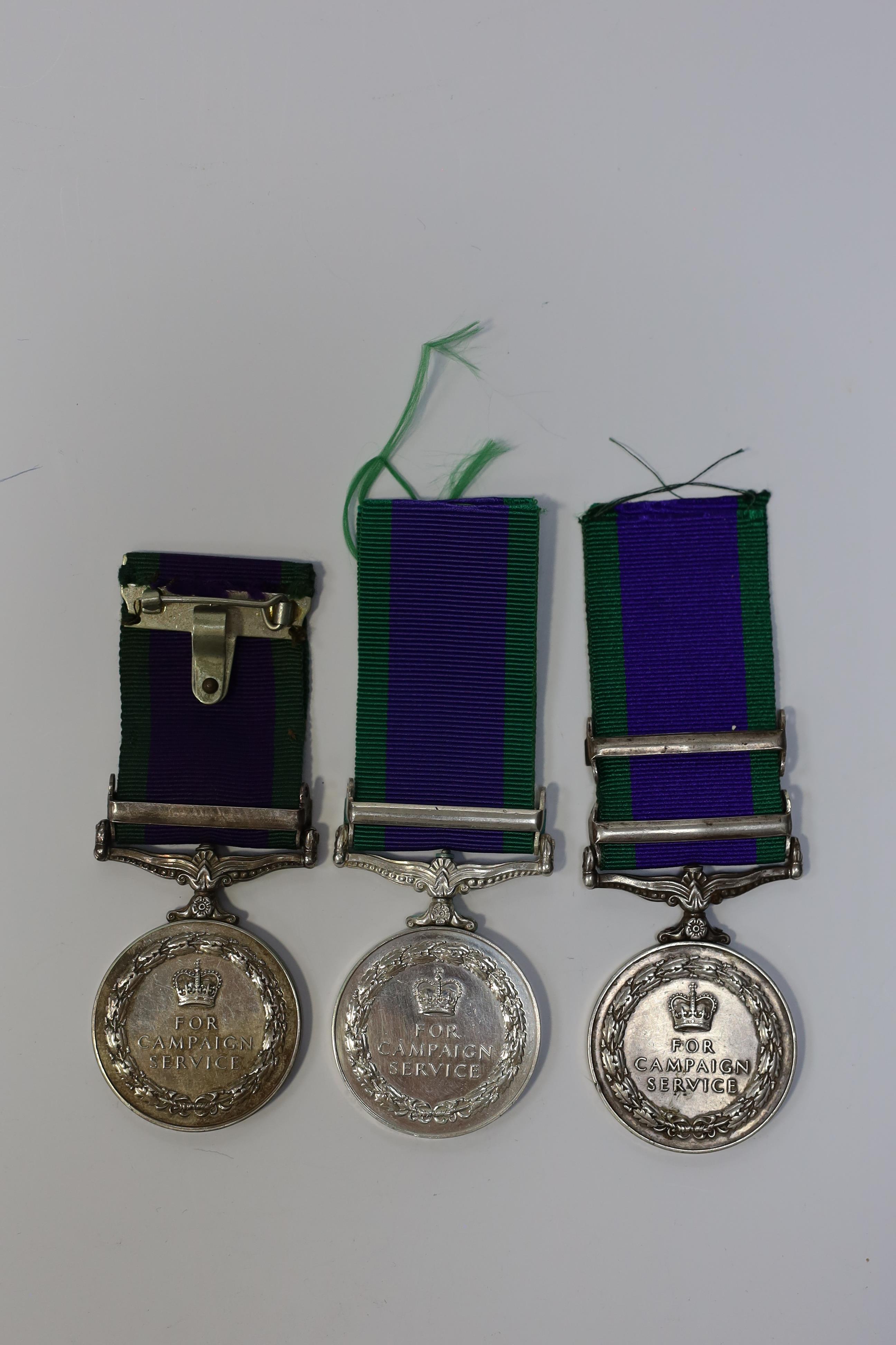 Three ERII Campaign Service Medals